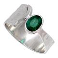 Silver N Rock Lab-Created Emerald Gemstone Band Ring 925 Sterling Silver Band Ring Men & Women All Size Band Ring Gift Item Jewelry ERG-125E_ (V 1/2)