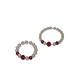 WORLD WIDE GEMS WWG Real Freshwater Pearl with Ruby Pearls 2pcs 5-6mm rondelle smooth and faceted 7inch Natural Gemstones Beaded Bracelets for Men Women Healing Crystal Stretch Beaded Bracelet Unisex