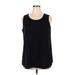 Nina Leonard Sleeveless T-Shirt: Black Tops - Women's Size 1X Petite