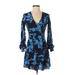 Draper James Casual Dress - Wrap: Blue Print Dresses - Women's Size 2