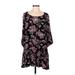 Casual Dress - DropWaist: Black Floral Dresses - Women's Size Medium