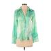 Zara Long Sleeve Blouse: Green Tie-dye Tops - Women's Size Small