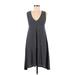 Gap Casual Dress - Midi V Neck Sleeveless: Gray Dresses - Women's Size Medium