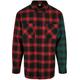 Langarmshirt URBAN CLASSICS "Herren Oversized Mix Check Shirt" Gr. 3XL, bunt (black, red, green) Herren Shirts Langarm