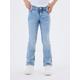 Bootcut-Jeans NAME IT "NKFPOLLY SKINNY BOOT JEANS 1142-AU NOOS", Mädchen, Gr. 104, N-Gr, blau (light blau denim), Denim/Jeans, Obermaterial: 67% Baumwolle, 28% Polyester, 3% Viskose, 2% Elasthan, unifarben, casual, skinny fit knöchellang, Jeans, mit...