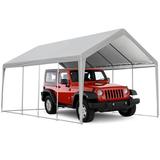 Euker 13 Ft. W x 25 Ft. D Carport Canopy Portable Garage, Steel in Gray | 114.18 H x 153.55 W x 299.22 D in | Wayfair VEPORT-1046-13x25GY