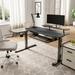Brayden Studio® Damarco 61" W Height Adjustable L-Shaped Standing Desk Wood/Metal in Black/Brown | 61 W x 43.7 D in | Wayfair