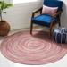 Gray/Green Round 4' Area Rug - August Grove® Blitar Geometric Hand Braided Oval ‎3' x 5' Cotton Area Rug in Red/Gray/Green Cotton | Wayfair