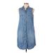 Tart Casual Dress - A-Line Collared Sleeveless: Blue Print Dresses - Women's Size Medium