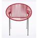 George Oliver Jimy Metal Outdoor Dining Table Lounge Chair Metal in Red | 36 H x 24.01 W x 29.53 D in | Wayfair 973A9010E09C4F2C901C44DF10605658