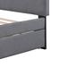 Latitude Run® Minimalist style upholstered linen fabric platform bed w/ drawers, for bedroom Upholstered in Brown/Gray | Wayfair