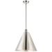 Ballston Cone 16" Wide Polished Nickel Pendant With Polished Nickel Sh