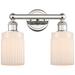 Hadley 13.5"W 2 Light Polished Nickel Bath Vanity Light With White Sha