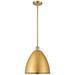 Metal Bristol 12" Wide Satin Gold Pendant With Satin Gold Shade