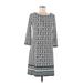 Max Studio Casual Dress - Shift Scoop Neck 3/4 sleeves: Gray Dresses - New - Women's Size Medium