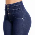 2023 Jeans Skinny per donna Stretch grigio e blu Denim Sexy a vita alta Slim moda femminile ufficio
