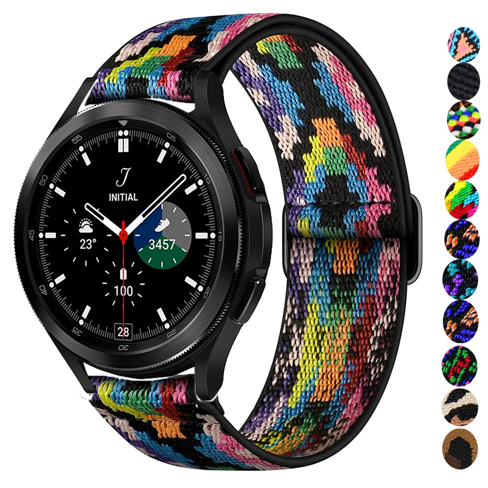 20mm/22mm Armband für Samsung Galaxy Watch 5/pro/4/Classic/3/Active 2/46mm/42mm/ Gear S3 Verstellbares Nylonarmband Huawei GT Band Image