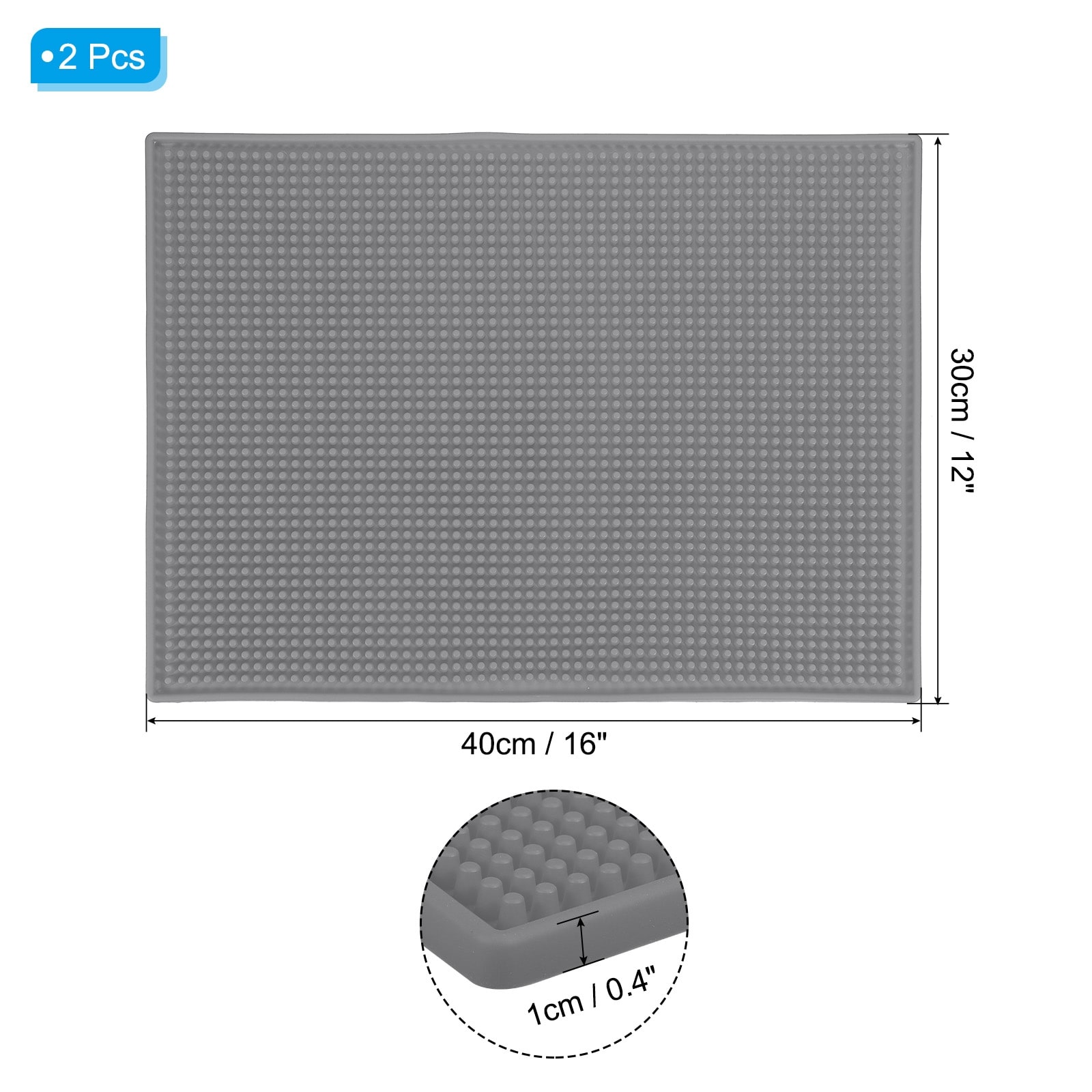 2Pcs PVC Bar Mats Non-Slip Bar Service Cup Mat Spill Mat