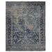 Air Force Blue, Broken Persian Heriz Erased Design, Wool and Silk, Hand Knotted, Oversized Oriental Rug 11'9"x14'9"