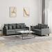 vidaXL 2 Piece Sofa Set with Cushions Dark Gray Fabric