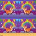 YST Kids Cartoon Kawaii Galaxy Stars Fantasy Upholstery Fabric Girls Fabric by The Yard Cute Rainbow Unicorn Print Kids Fox Indoor Outdoor Fabric Boys Wild Fox Waterproof Fabric Purple 1 Yard