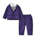 Fall Outfits For Baby Girls Little Boys Casual Fashion Jackets Coat Long Sleeve Shirt Pants Suit Outerwear 3Pcs Gentleman Suit Set Baby Boys Clothing Sets Purple 5 Years-6 Years