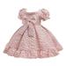 EHQJNJ Baby Clothes For Girls Summer Girls Style Girl s Dress Baby Bow Puff Sleeve Princess Dress Short Sleeve Princess Dress Pink Print Baby Outfit Girl Short Sleeve