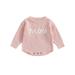 Baby Boys Girls Sweater Rompers Letter Embroidery Infant Jumpsuits