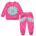 safuny Children s Pullover Suit Women s Kid s Sunflower 2-piece Set for Boys Girls Sweatsuit Childs Clothes Playwear Long Sleeve 2Pc Outfits Sets Pajamas Trackuits Hot Pink 12 M