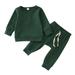 Meuva Baby Boys Girls Long Sleeve Patchwork Sweatshirt Tops Solid Pants Outfit Set 2PCS Clothes Baby Boy Gift Outfit Set for Boys Toddler Fall Clothes Jacket Pant Set Toddler Boy Outfits 4t