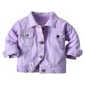 HIBRO Winter Jacket Girls Size 4 Baby Boys Girls Denim Jacket Kids Toddler Button Down Jeans Jacket Top Coat Outerwear Casual Clothes