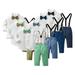 CSCHome Baby Boy Gentleman Wedding Outfits for Toddler Boys Detachable Suspender Pants + Bowtie for 6m-12y