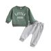Toddler Girl Fall Outfits Boys Outfit Letters Prints Long Sleeves Tops Sweatershirt Pants 2Pcs Set Outfits Toddler Boy Fall Outfits GN1 2 Years-3 Years