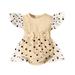 New Baby Girl Cute Triangle Romper With Flying Sleeves Bowknot Polka Dot Printing Clothes for Baby Floral Romper for Baby Girl Baby Girl Romper 6-9 Months Jumpsuit for Girls Romper Toddler Girl