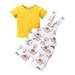 HIBRO Baby Boy Dress Set Toddler Baby Boy Summer Gentleman Playsuit Clothes Cute Pattern Print Tops And Shorts Set Kid Cute Overalls Outfits