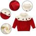 Godderr Newborn Toddler Girls Christmas Pullover Sweater Kids Handmade Cherry Knit Tops Ruffle Jumper Baby Fall Winter Padded Knit Sweater Jacket for 9 Months -6 Years Old