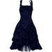 TUWABEII Fall & Winter Dresses for Womens Ladies Summer Sleeveless Gothic Style Dark Drawstring Waist Solid Color Dress
