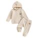 Baby Girl Fall Outfits Boys Long Sleeve Solid Prints Tops And Pants 2Pcs Set Outfits Fall Winter Clothese Boy Outfits White 6 Months-12 Months