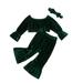 Toddler Fall Outfits For Girls Winter Long Sleeve Tops Pants With Headband 3Pcs Outfits Clothes Set Clothes Toddler Boy Fall Outfits Green 3 Months-6 Months