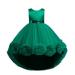 Fimkaul Girls Dresses Spring Summer Print Ruffle Sleeveless Party Decorations Princess Dress Baby Clothes Green
