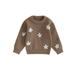 FEORJGP Toddler Infant Newborn Baby Girls Sweaters Autumn Winter Knit Pullover Long Sleeve Jumper Crewneck Daisy Print Knitwear Chunky Cable Tops
