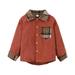 ASFGIMUJ Girls Jacket Kids Baby Boys Autumn Pocket Winter Plaid Cotton Long Sleeve Coat Jacket Clothes girls Outerwear Jackets & Coats Red 5 Years-6 Years