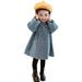 ASFGIMUJ Girls Winter Jacket Kids Baby Boys Solid Coat Elegant Notched Collar Double Jacket Wool Coat Trench Coat Outerwear girls Outerwear Jackets & Coats Blue 12 Months-18 Months