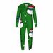 Virmaxy Family Christmas Hooded Jumpsuit Pajamas Outfits Men Cute Santa Printed Bodysuit Long Sleeve Zipper Elastic Cuffs Romper Xmas Hooded PJ s Loungewear Green XS