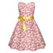 Fimkaul Girls Dresses Floral Bohemian Flowers Bowknot Sleeveless Beach Straps Princess Clothes Dress Baby Clothes Pink