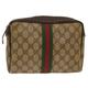 GUCCI GG Canvas Web Sherry Line Clutch Bag Beige Red 560143553 Auth th3861