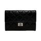 CHANEL 2.55 Matelasse Calf Leather Coin Case Card Mini Wallet Black