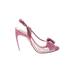 Valentino Heels: Slingback Stilleto Cocktail Party Pink Print Shoes - Women's Size 38 - Peep Toe