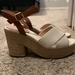 J. Crew Shoes | J. Crew Espadrille Platform Sandals - White And Brown - Leather - Size 7.5 | Color: Tan/White | Size: 7.5