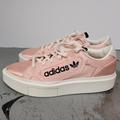 Adidas Shoes | Adidas Sleek Platform Sneakers Women's 6.5 Pink Satin Party Wedding | Color: Pink | Size: 6.5